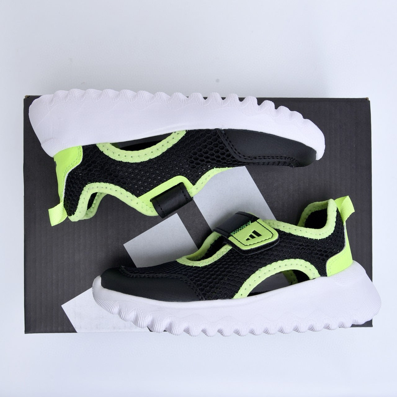 Adidas mesh single buckle sandals " Black and Yellow"