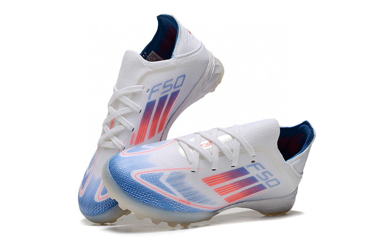 Adidas F50 knitted waterproof football shoes" white"