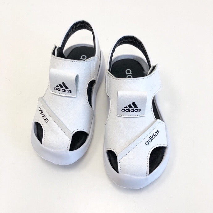 Adidas full leather bread head sandals" white"