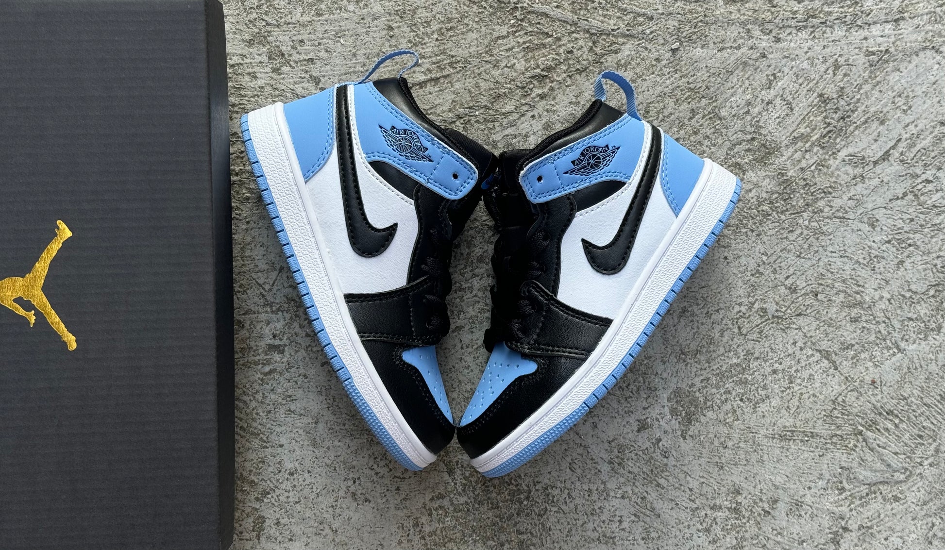 Joe 1 lace up" white, black, & blue"