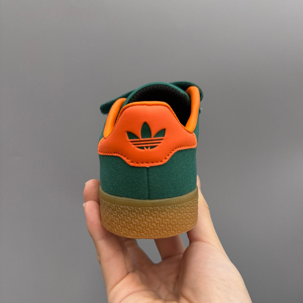 Adidas Dexter double buckle sneakers" dark green with orange"