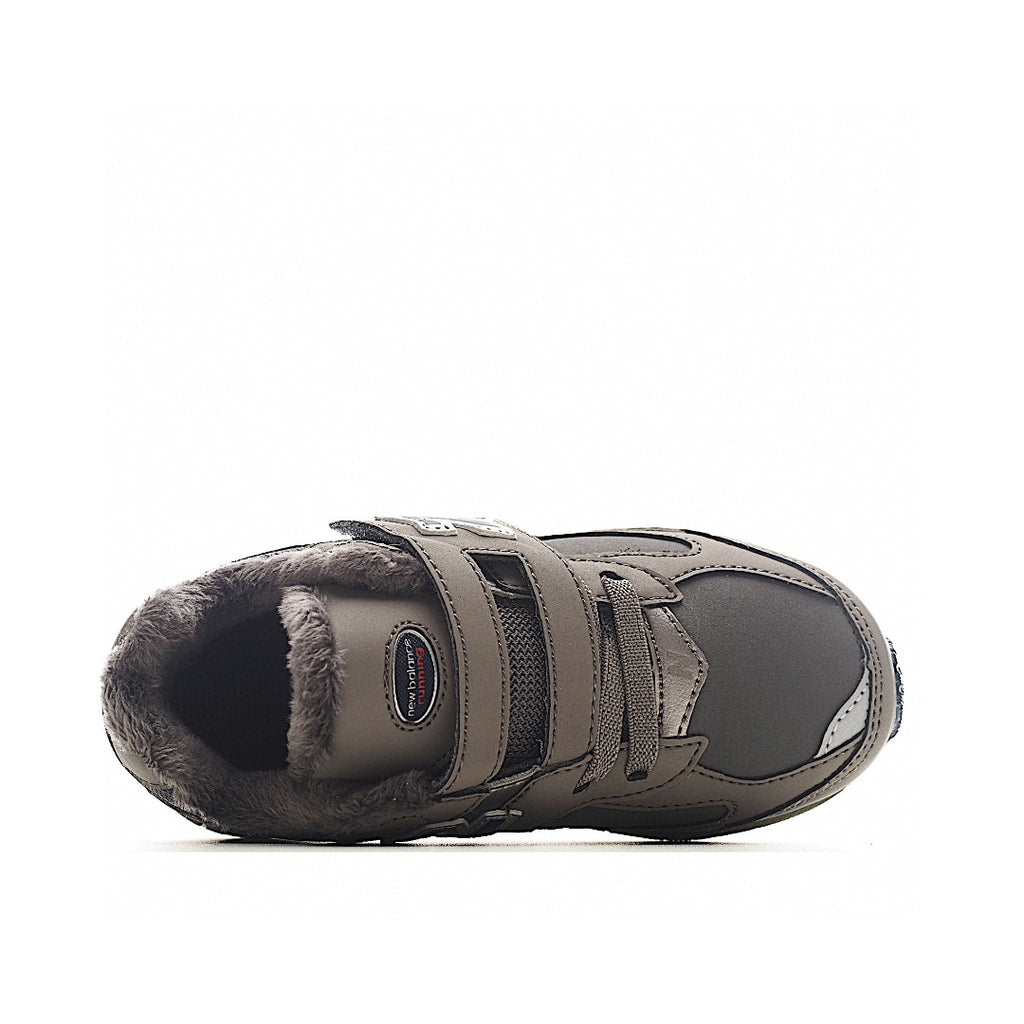 NB 2002 Velvet Elastic Velcro Children's Shoes" Gray-brown"