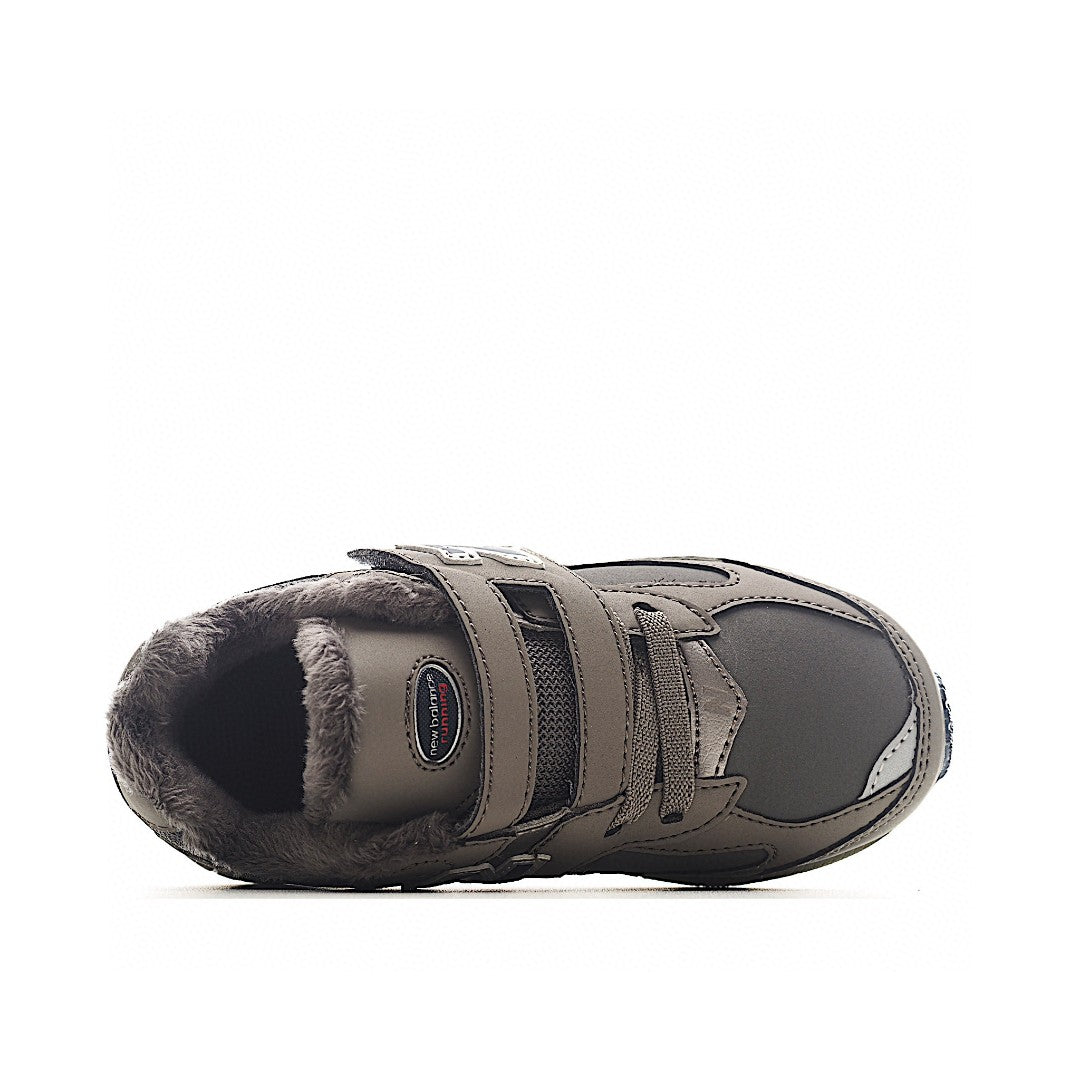 NB 2002 Velvet Elastic Velcro Children's Shoes" Gray-brown"