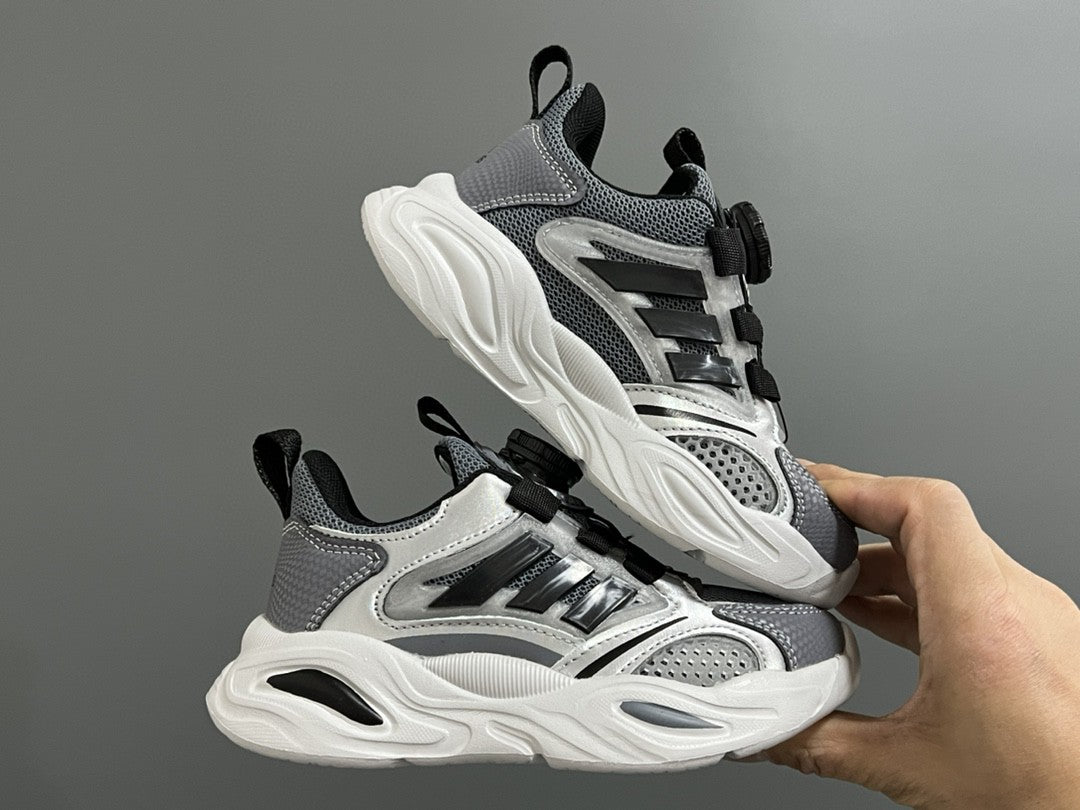 Trefoil rotating button children's shoes " black, gray"