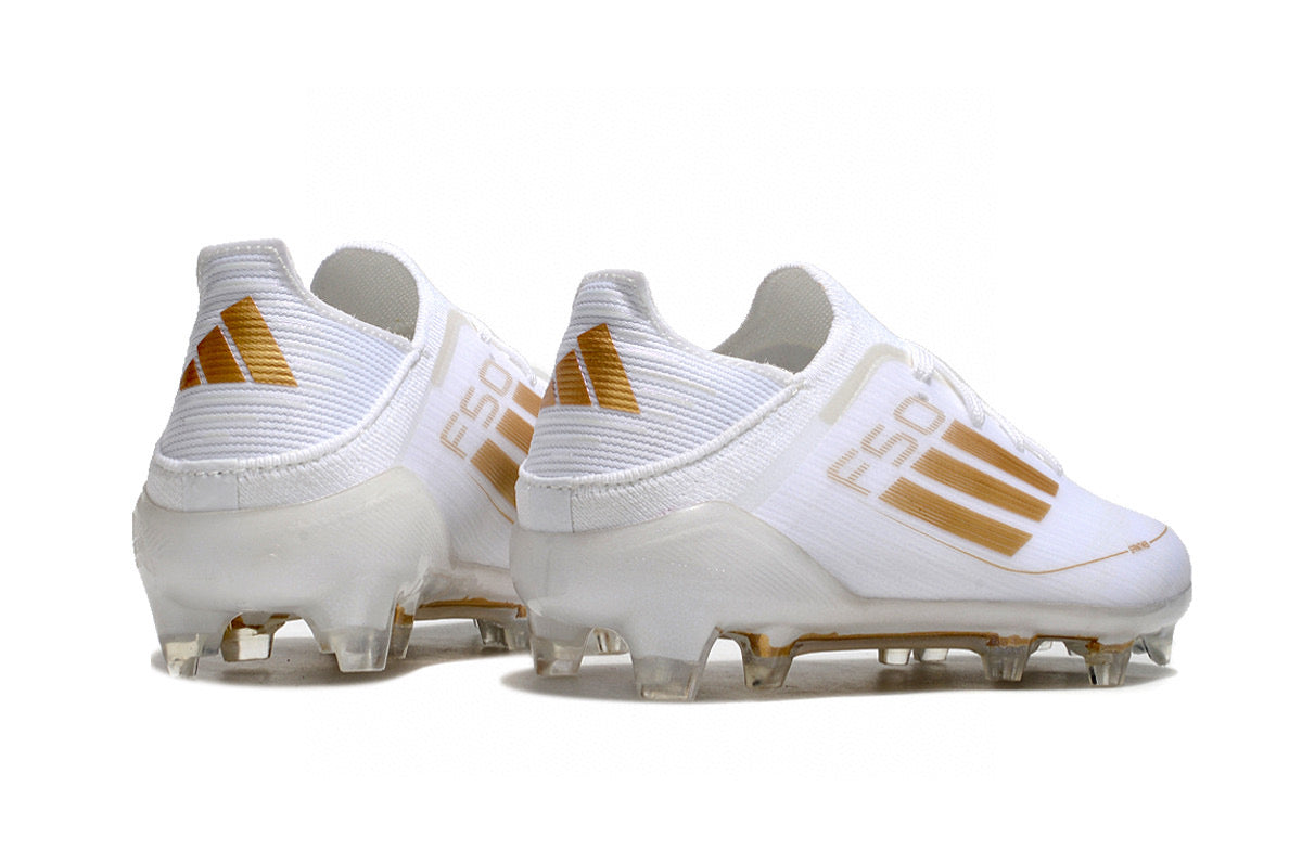 Adidas F50 knitted waterproof football shoes" white"