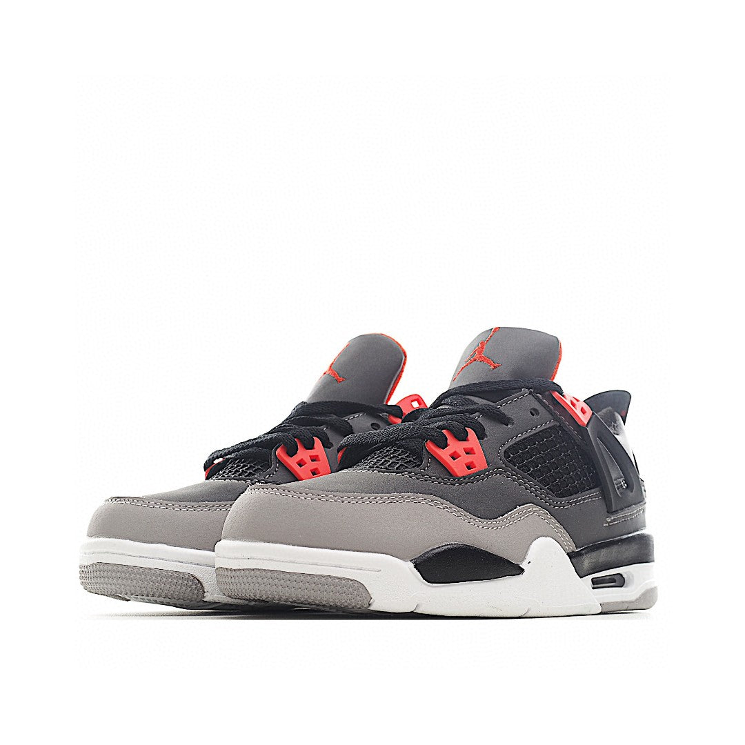 NK AJ 4th generation lace-up basketball air cushion children's shoes" black, gray"