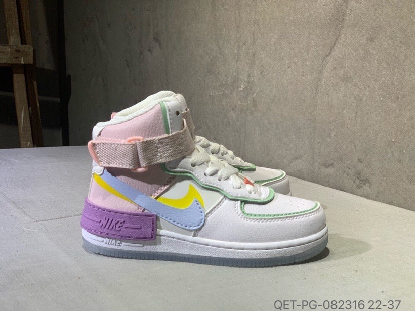 High-top Macaron Air Force" white, pink"