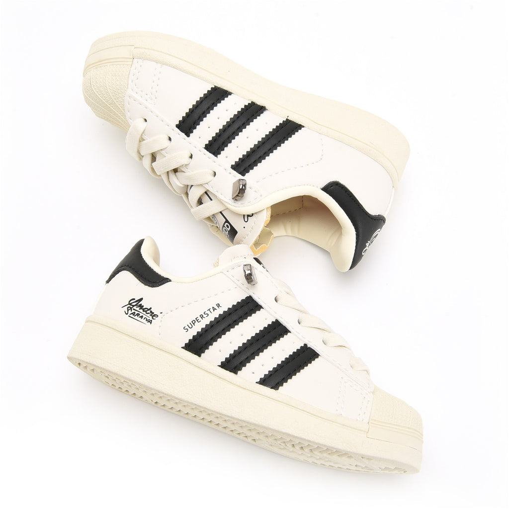 Adidas shell toe lace-up sneakers " white, black"
