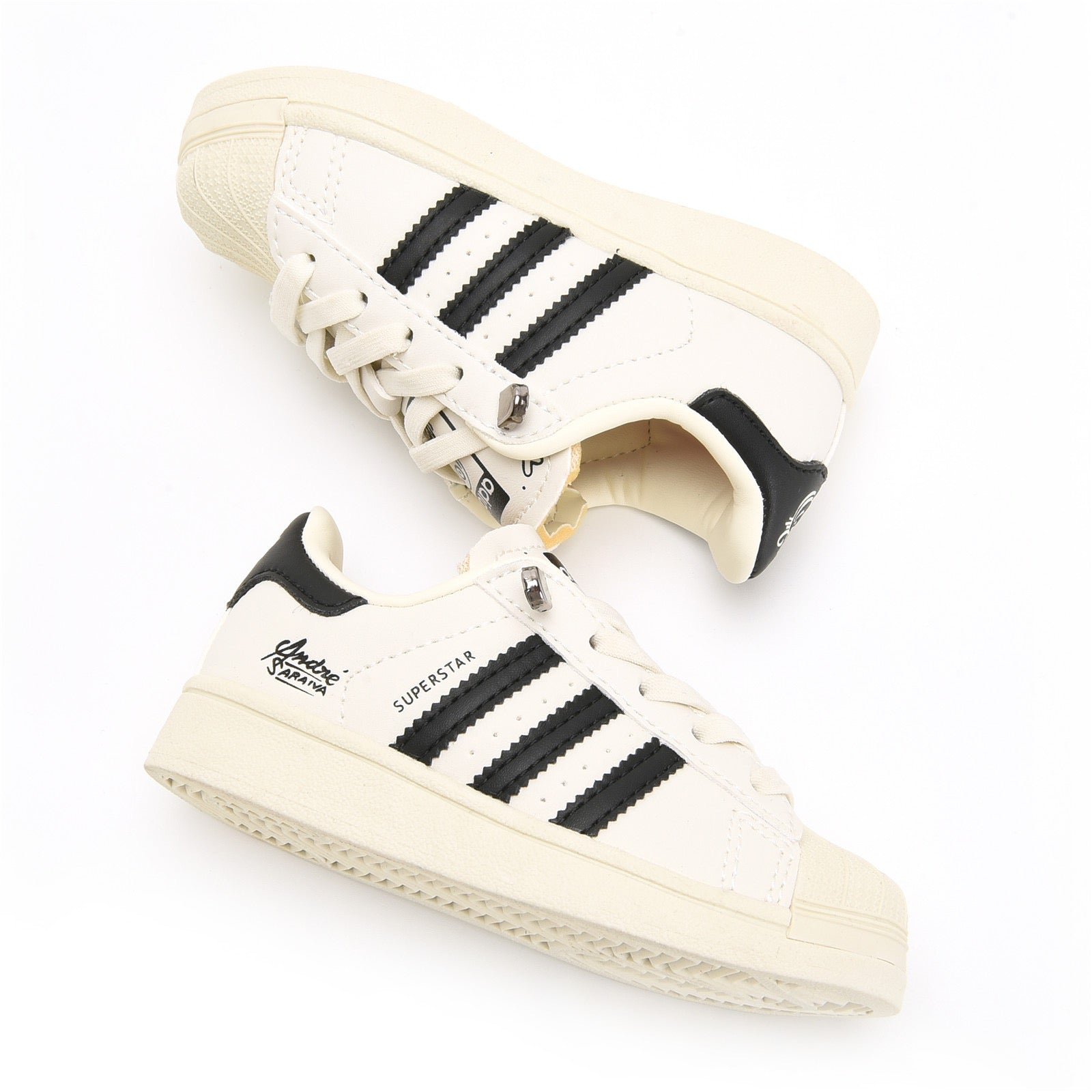 Adidas shell toe lace-up sneakers " white, black"