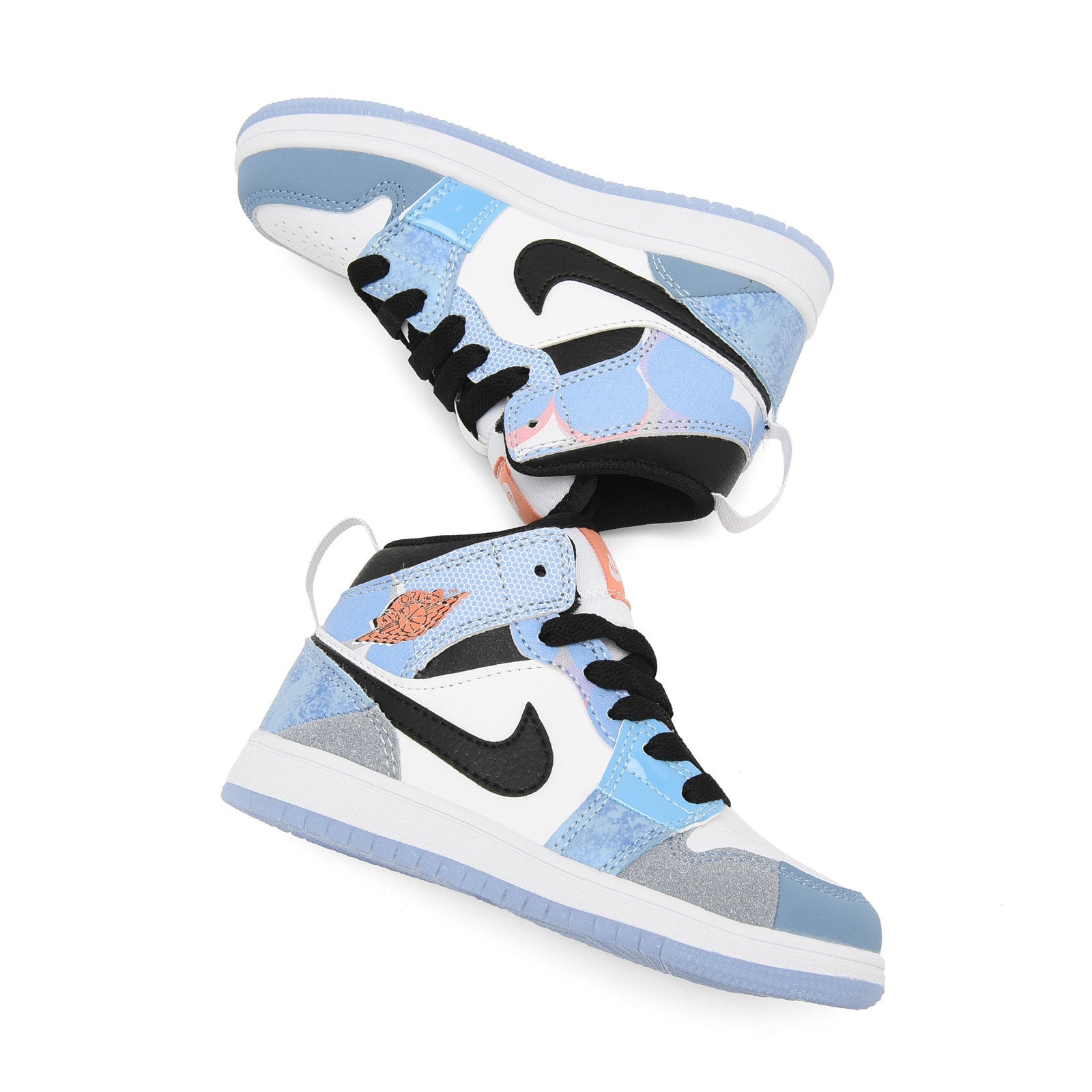 AJ-127" white, gray, blue"