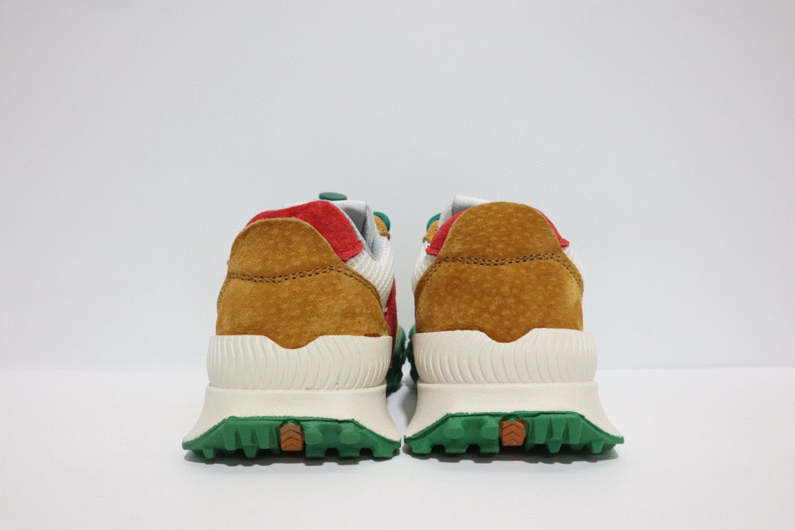 N official website synchronized parallel bars sandals " red, off white, dark green"