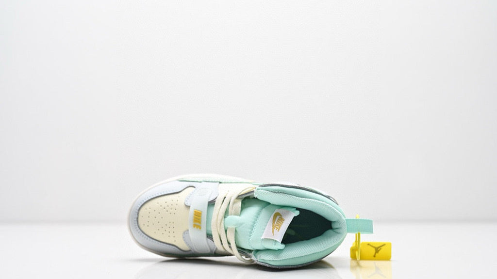 Jordan 312 children's shoes" light grey, off-white  & light , pastel mint green"