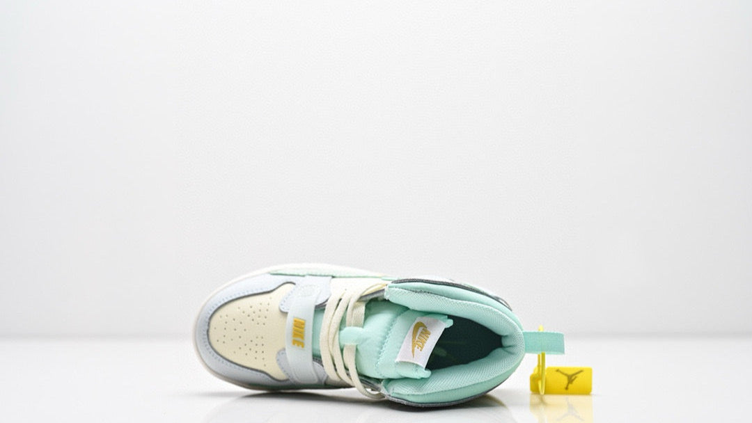 Jordan 312 children's shoes" light grey, off-white  & light , pastel mint green"