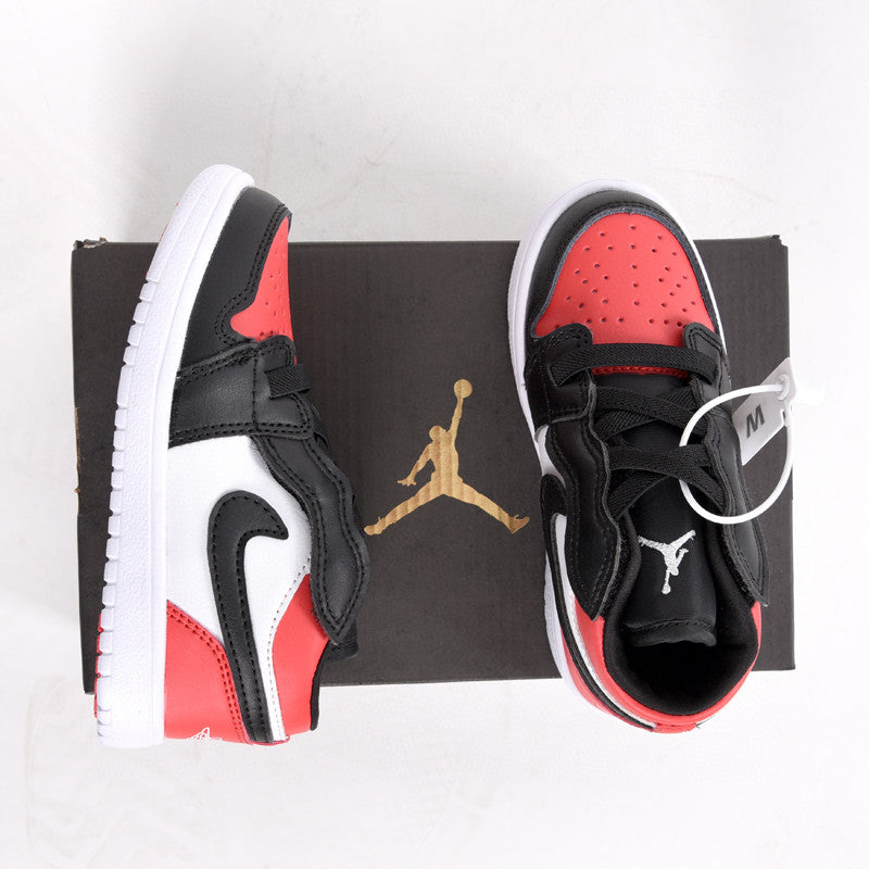 Jordan low top elastic band" white, black, red"
