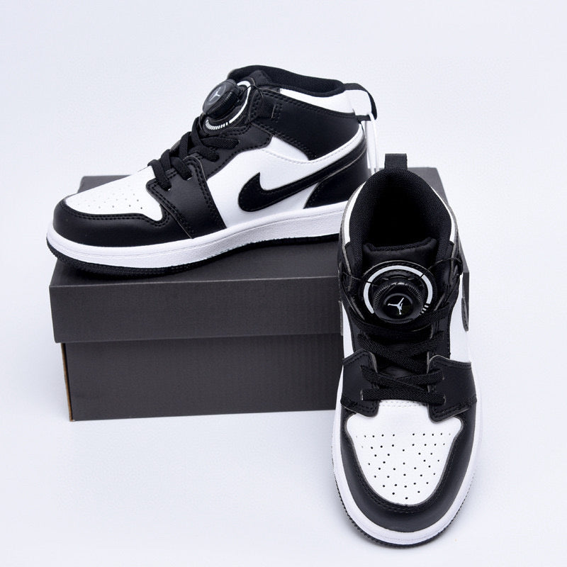 Joe 1 rotating button high top children's shoes" black, white"