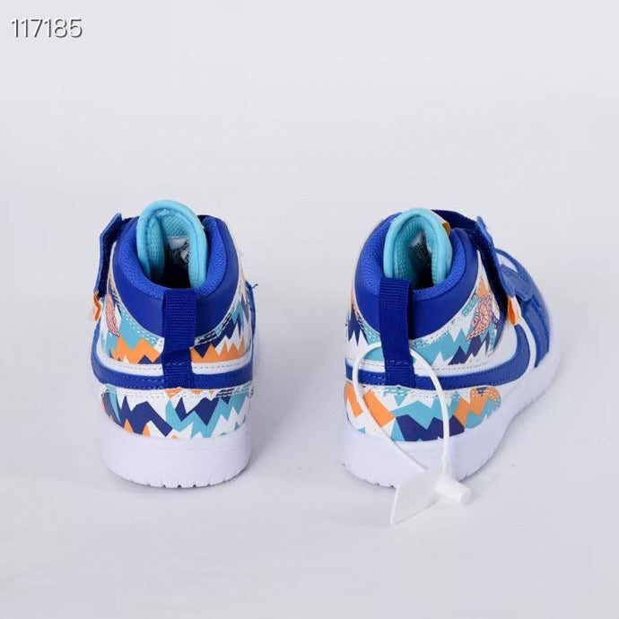 Jordan high top elastic band" white, blue"