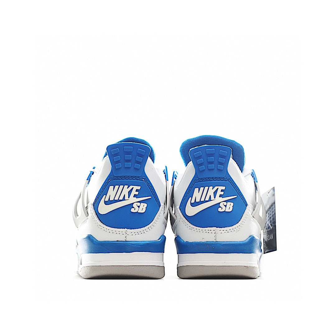 NK AJ 4th generation lace-up basketball air cushion children's shoes" white, gray, blue"