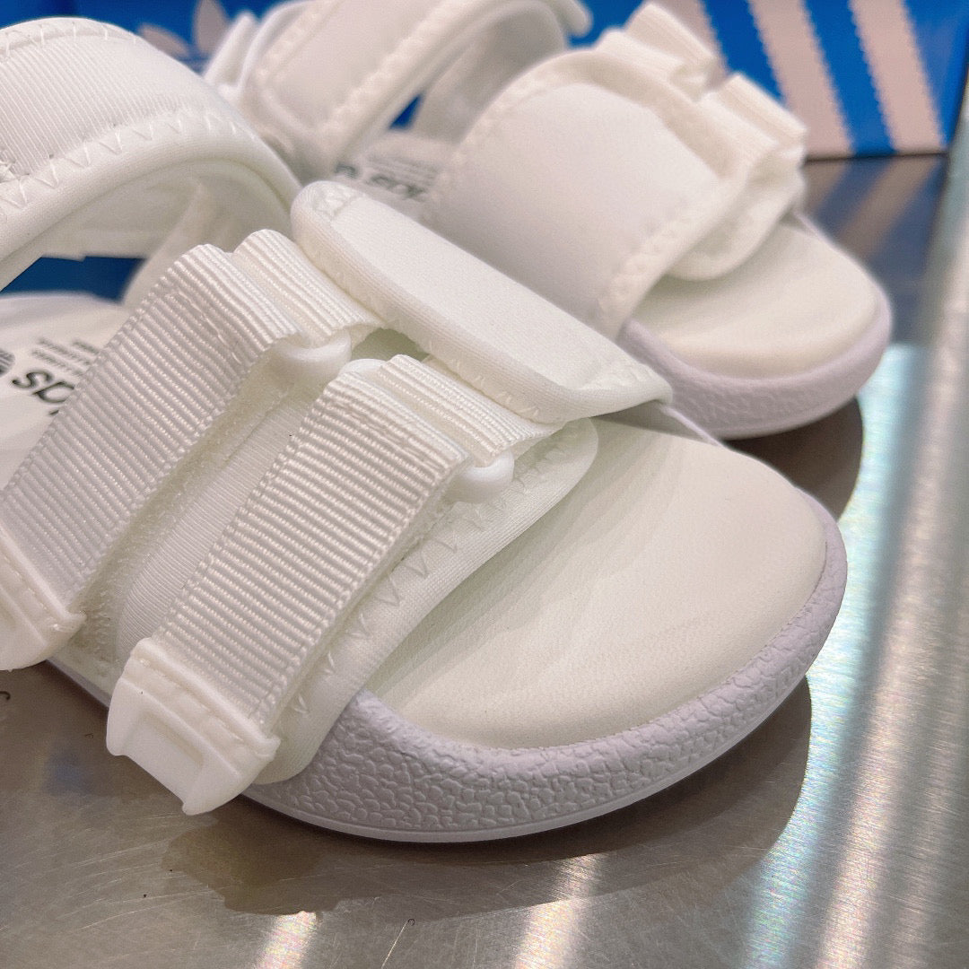 Adidas clover hook and loop beach sandals" white"