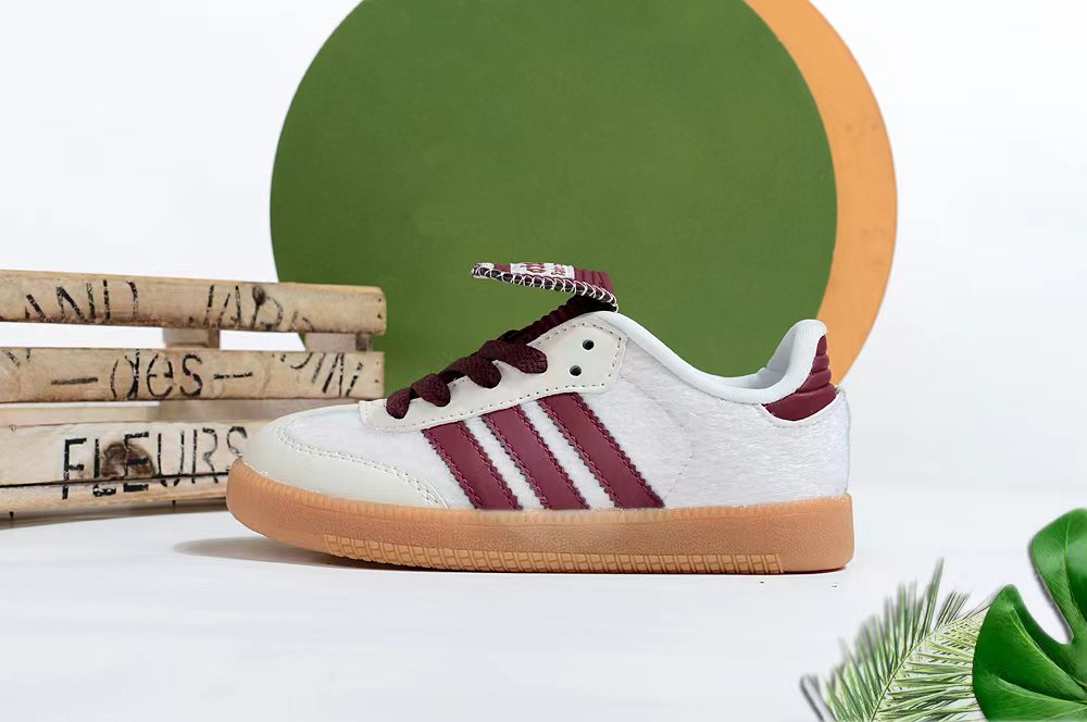 Adidas children's training shoes" white, burgundy"