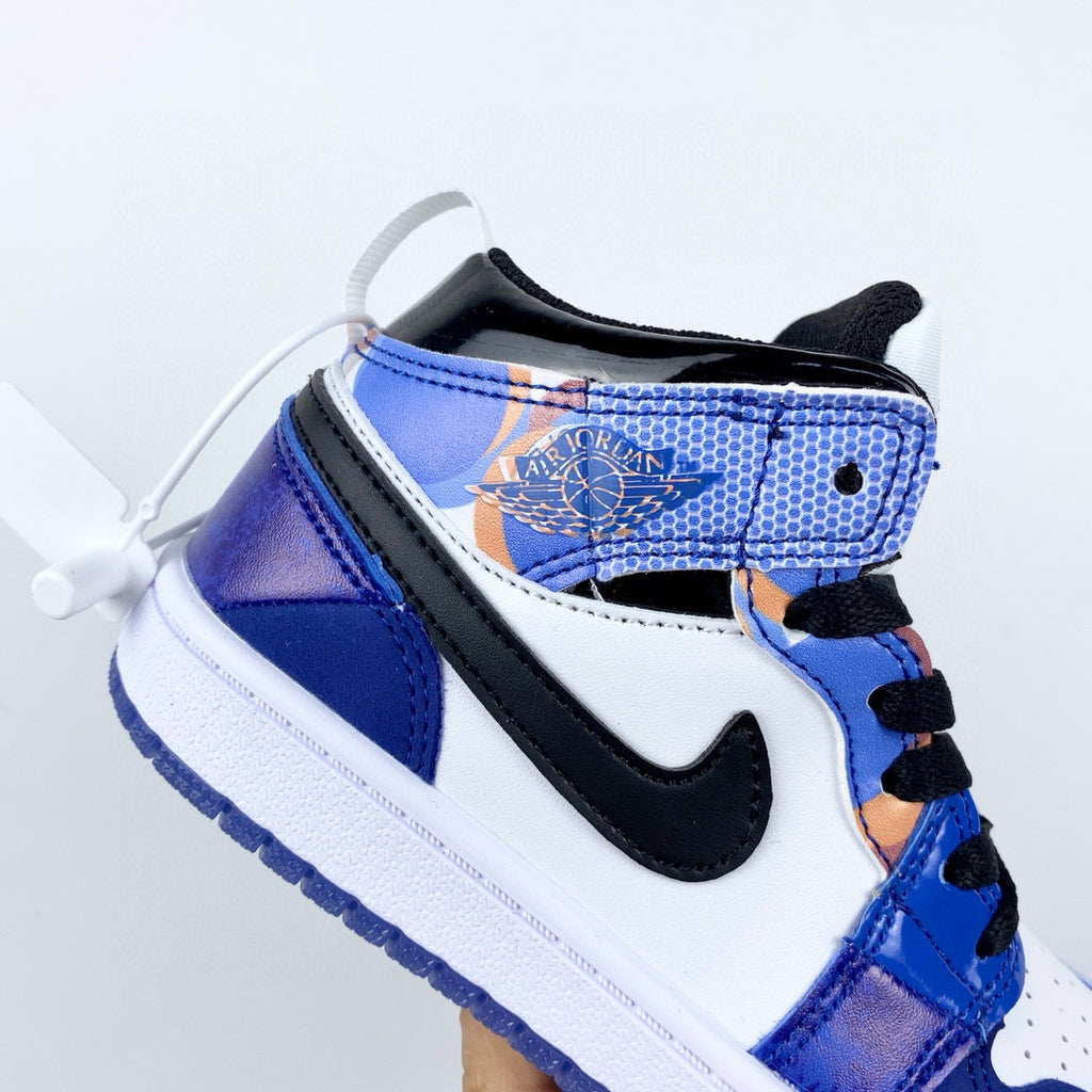 Joe 1 high top stitching" white, blue"