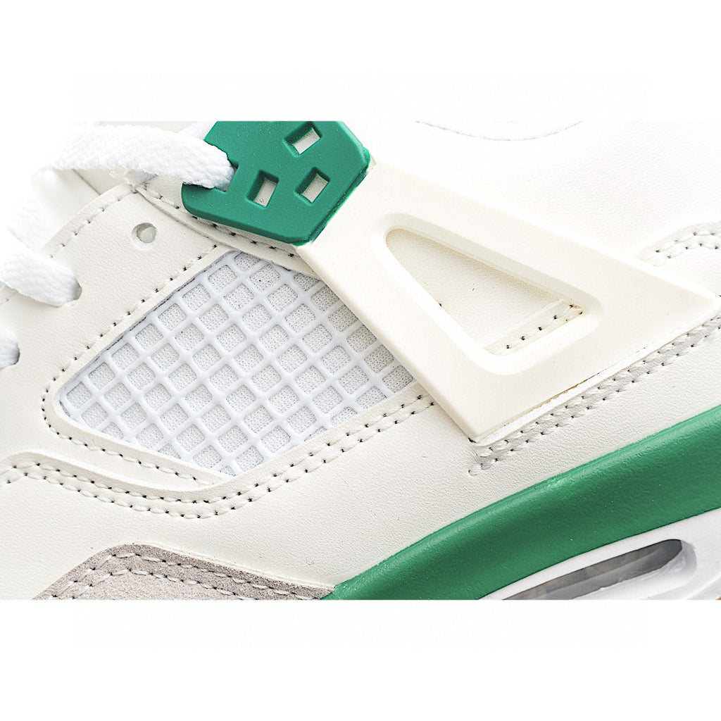 NK AJ 4th generation lace-up basketball air cushion children's shoes" white, light gray, green"