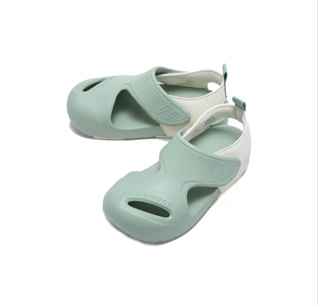 New NB closed toe sandals" Pale green-grey"