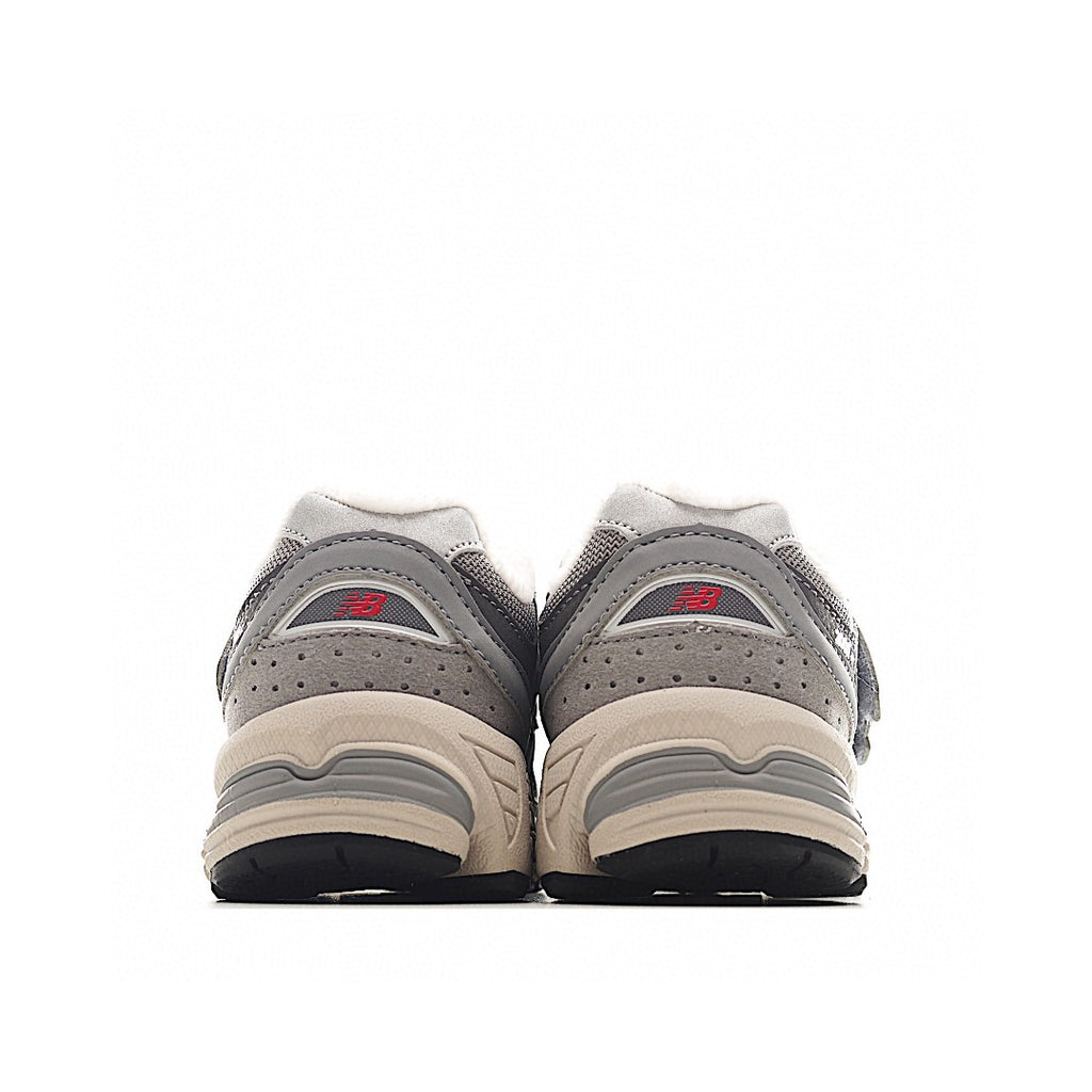 NB 2002 Velvet Elastic Velcro Children's Shoes" Gray"