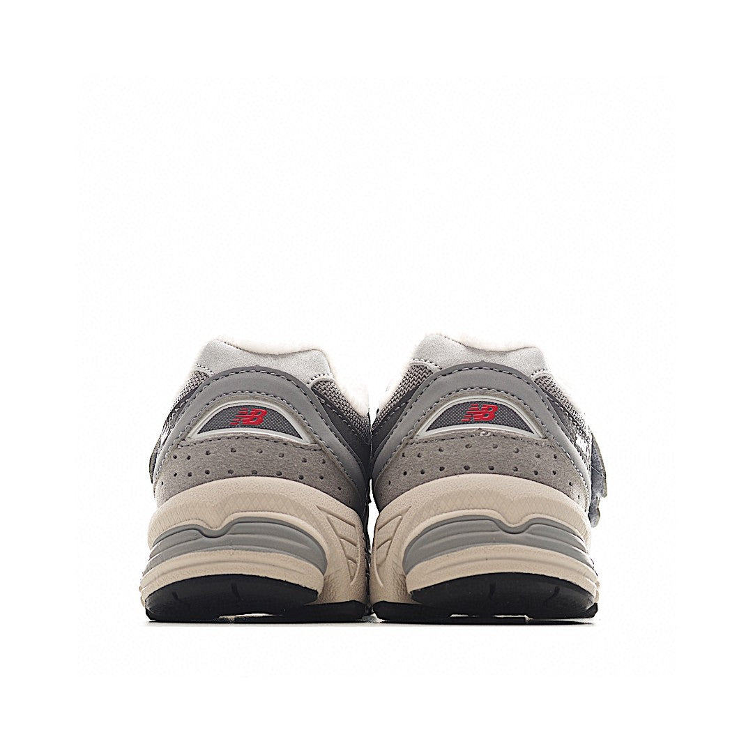 NB 2002 Velvet Elastic Velcro Children's Shoes" Gray"