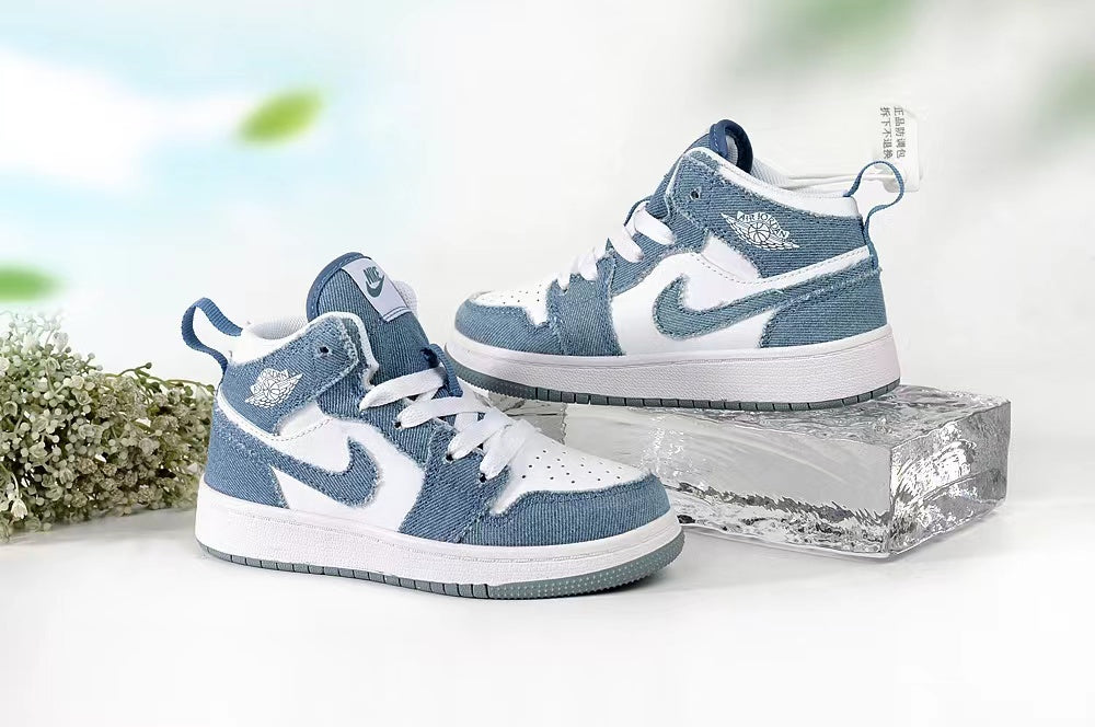 Jordan AJ1 children's shoes" white, blue"