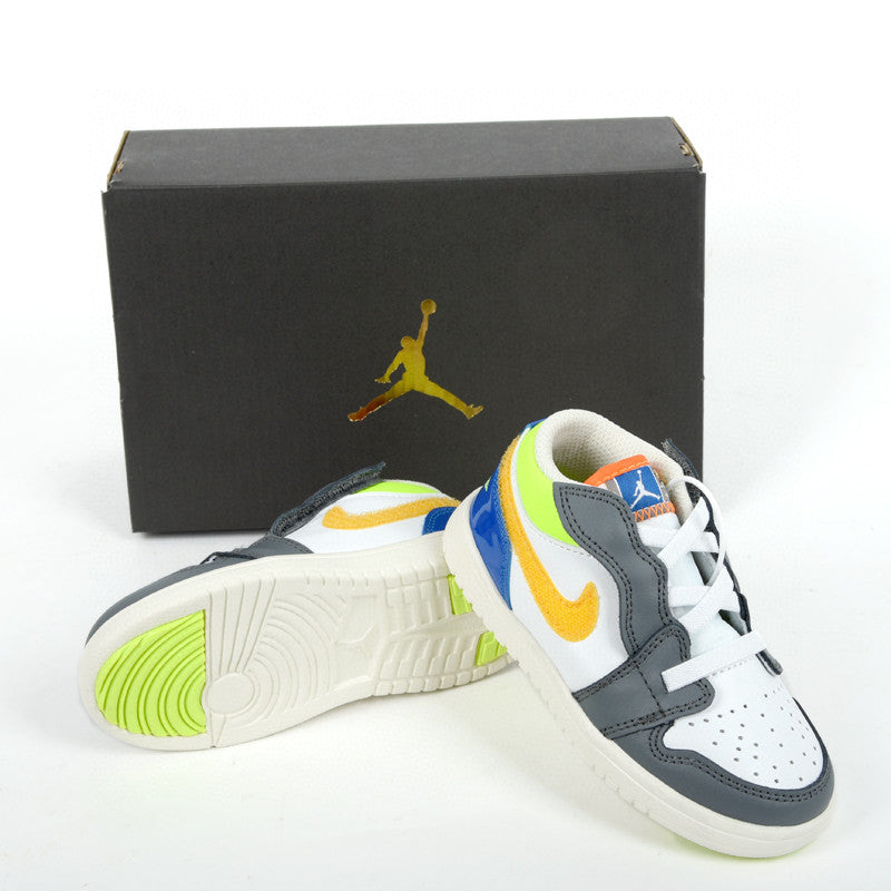 Jordan low top elastic band" white, gray, yellow, orange"