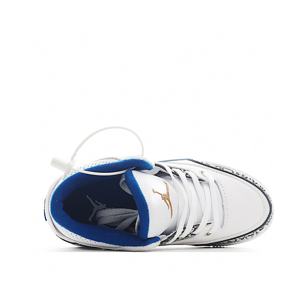 Joe 3 air cushion bottom children's shoes" white, blue"