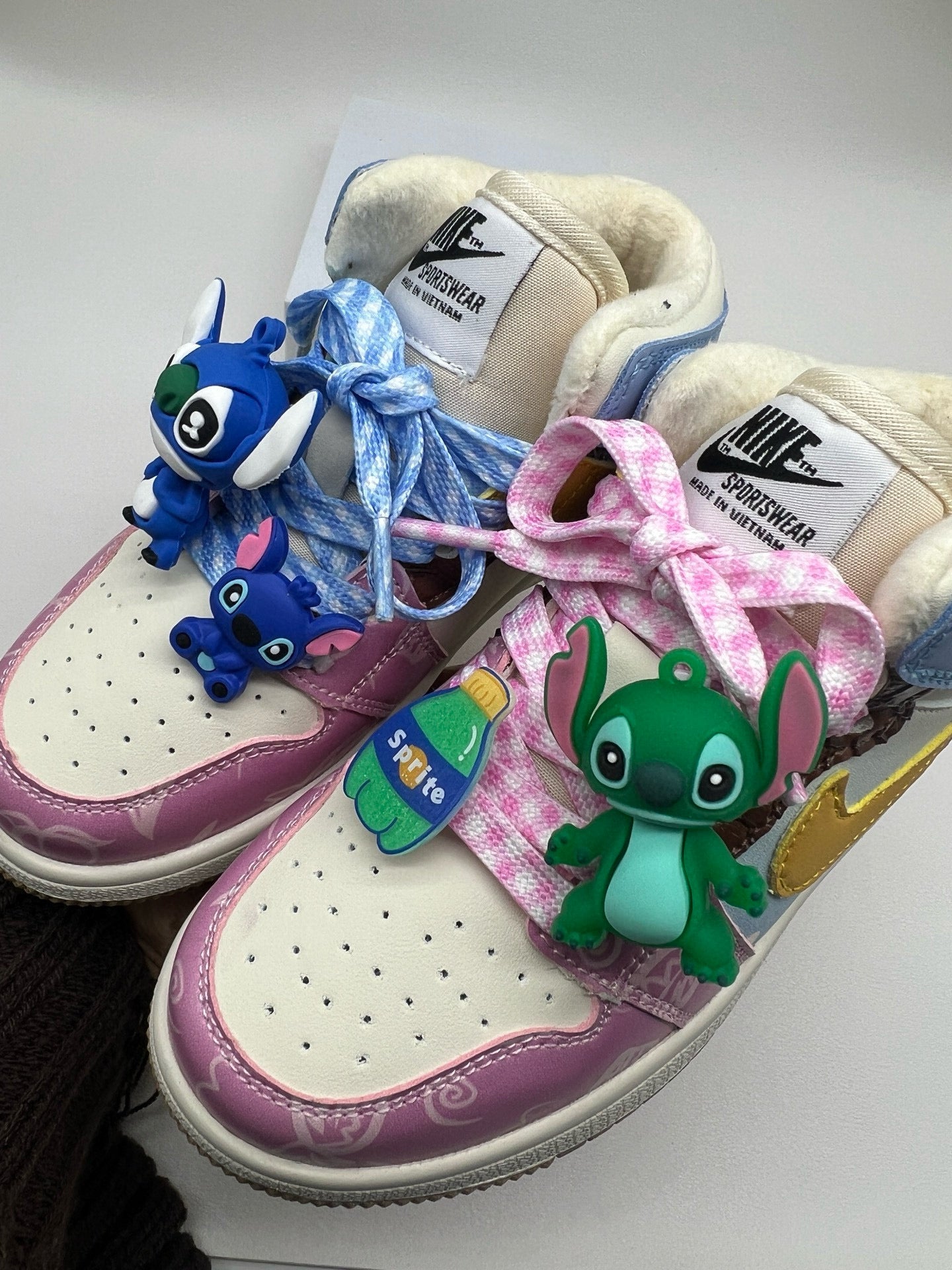 Joe One Cartoon Doll Accessories High Top Sneakers " Cream, purple"