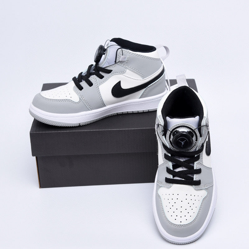 Joe 1 rotating button high top children's shoes" white, gray"