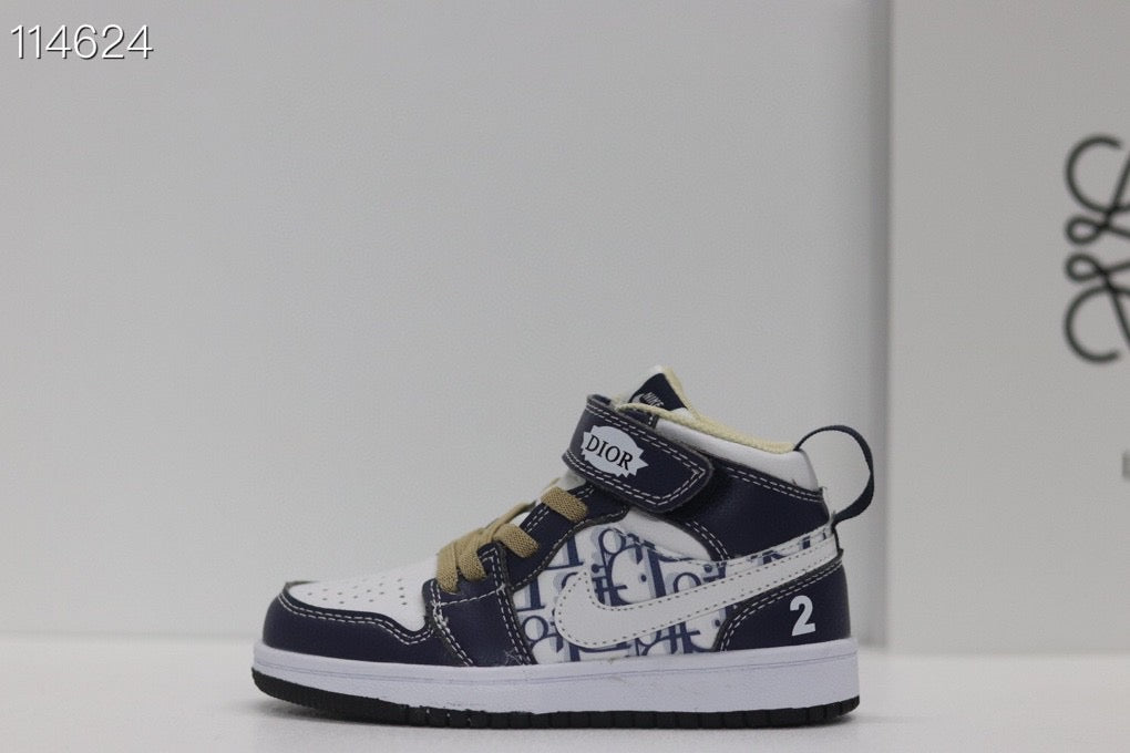 Joe's high-top Velcro children's shoes" white, and black"