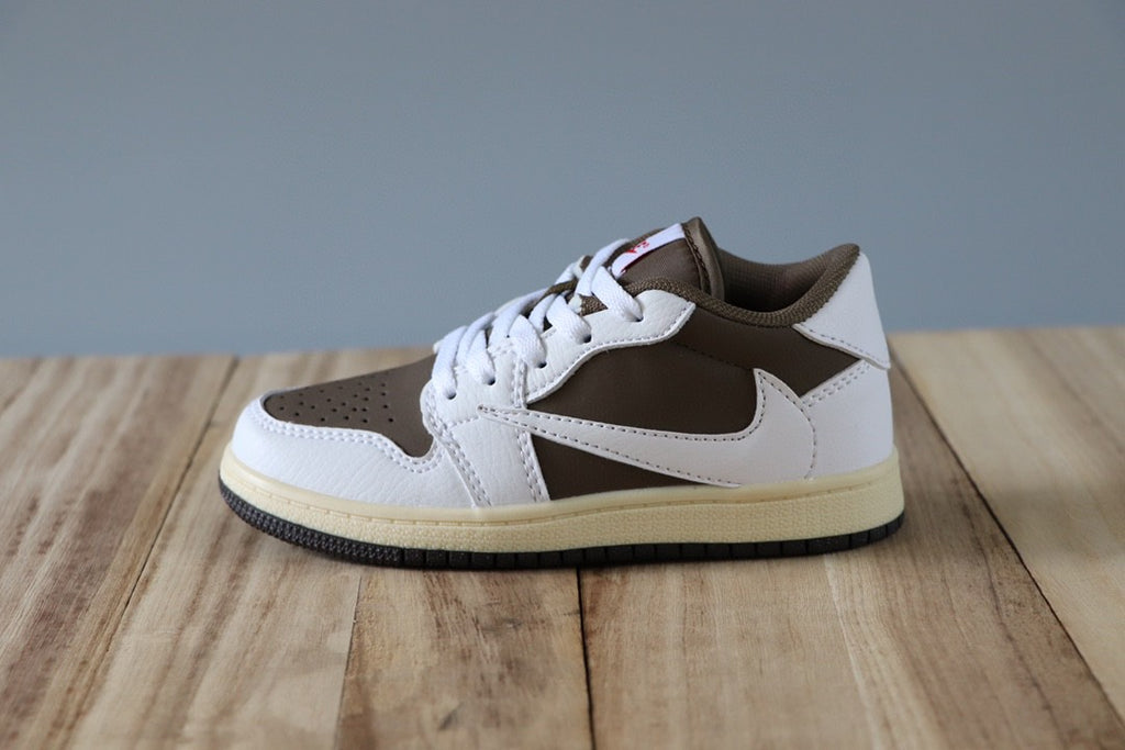 Qiaoyi low-top shoelaces" dark brown, white, cream"