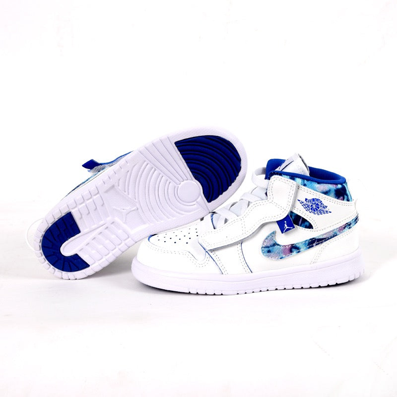 Jordan high top elastic band" white, blue"