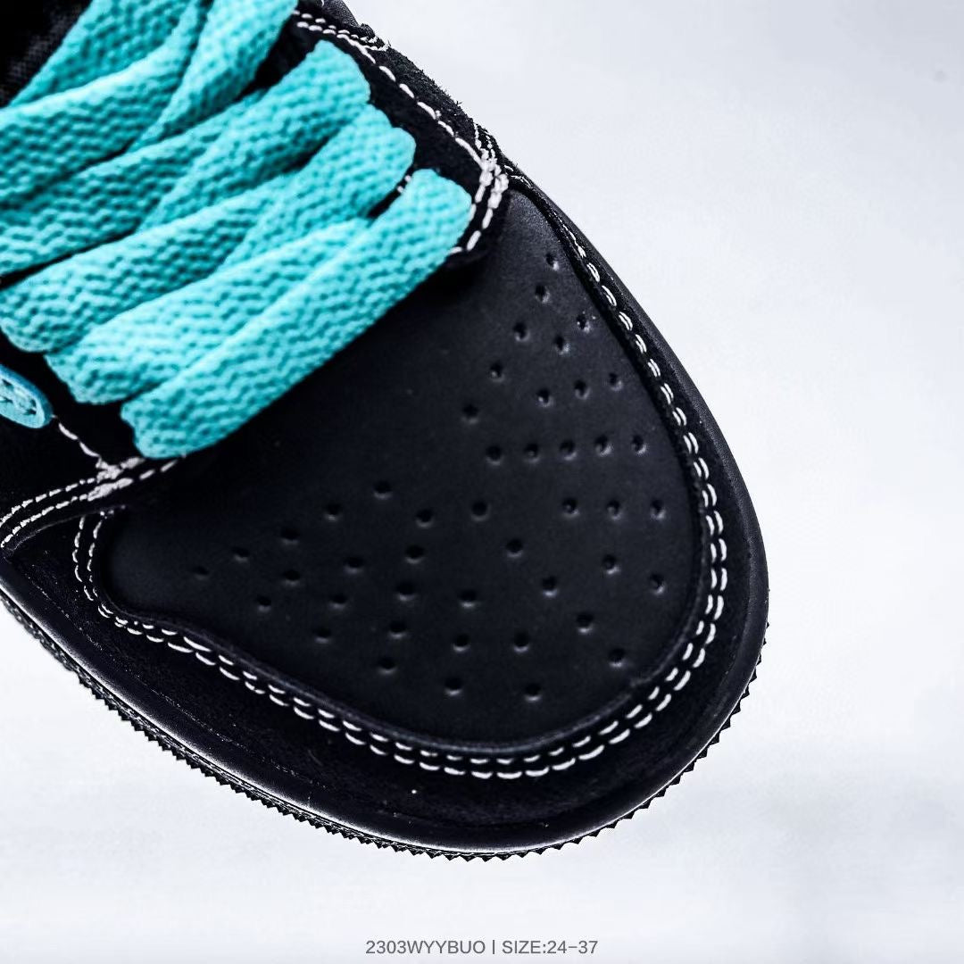 Jordan low-top reverse hook black warrior" black, turquoise"