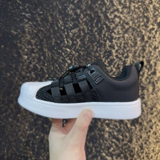 adidas shell toe sandals" black"