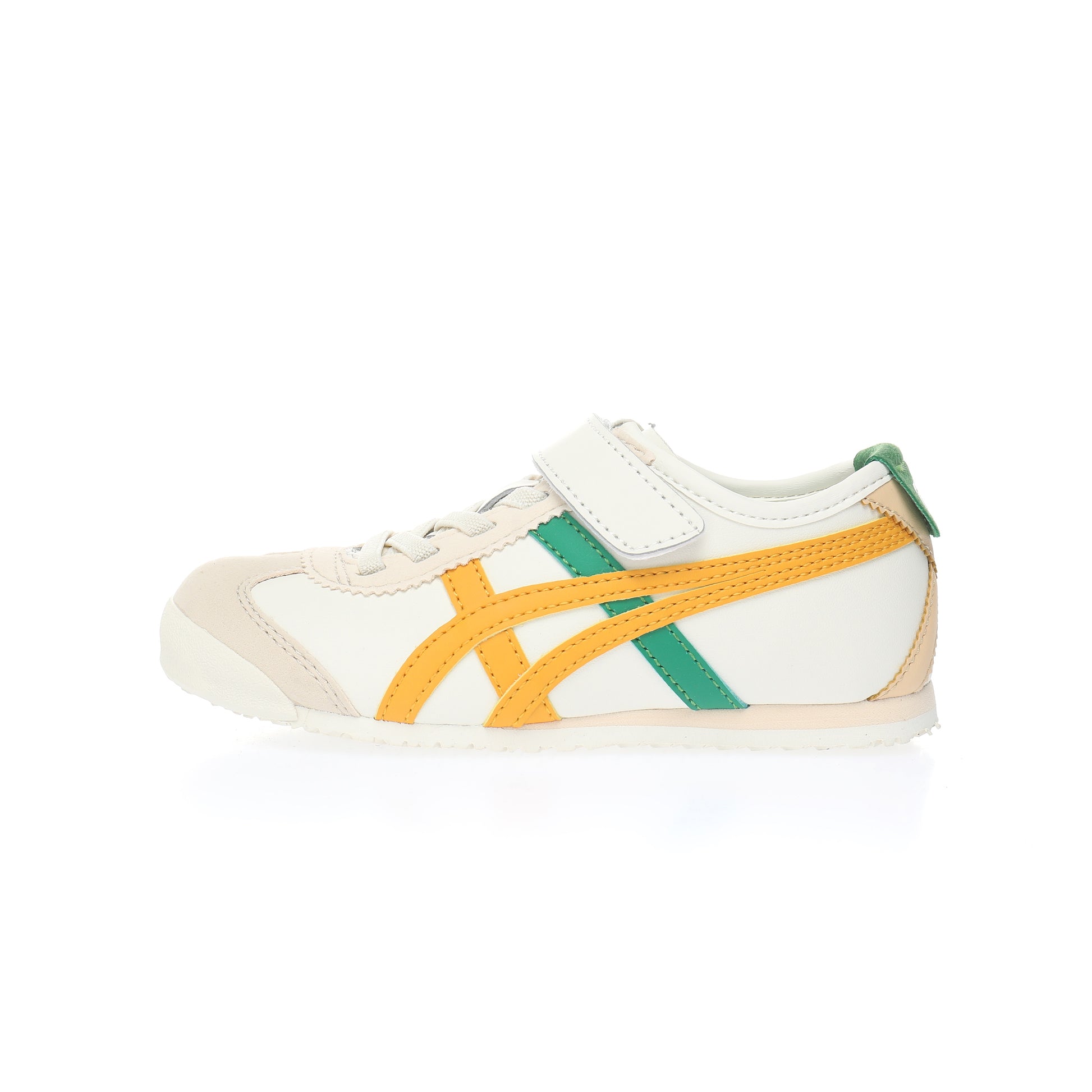 Asics Tiger" cream, orange, green"