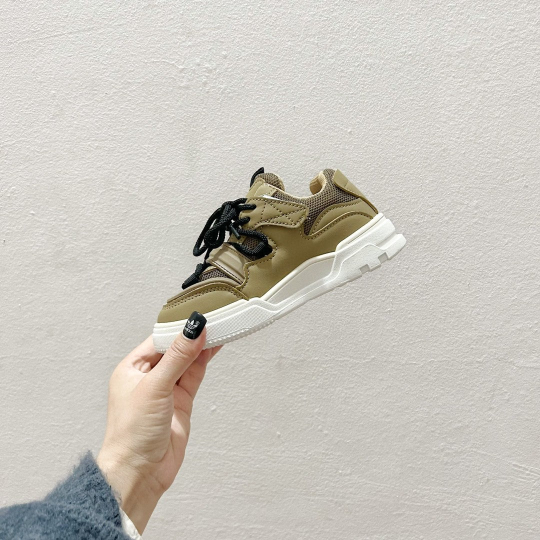 AD Velcro children's casual sneakers" olive brown"