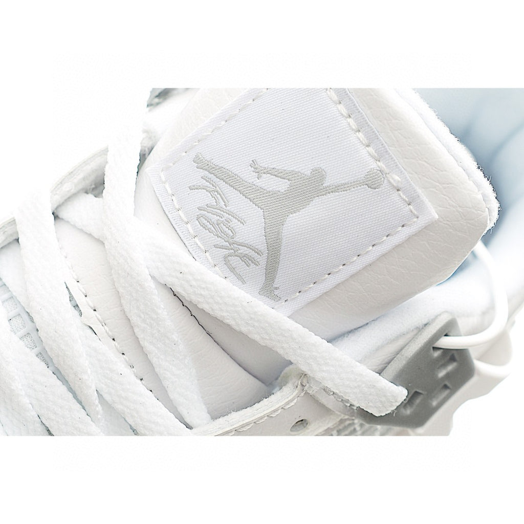 NK AJ 4th generation lace-up basketball air cushion children's shoes" white"