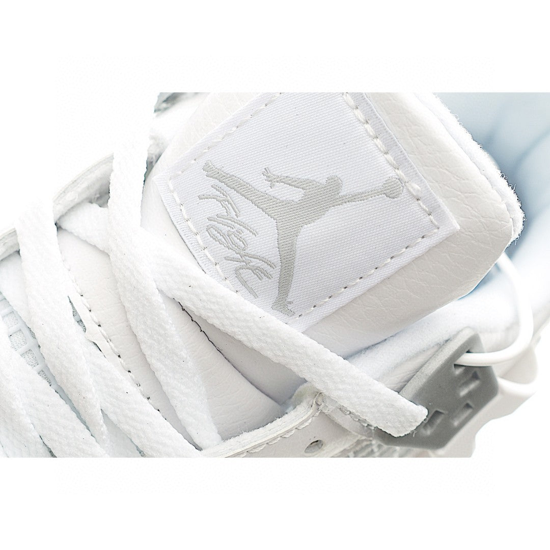NK AJ 4th generation lace-up basketball air cushion children's shoes" white"