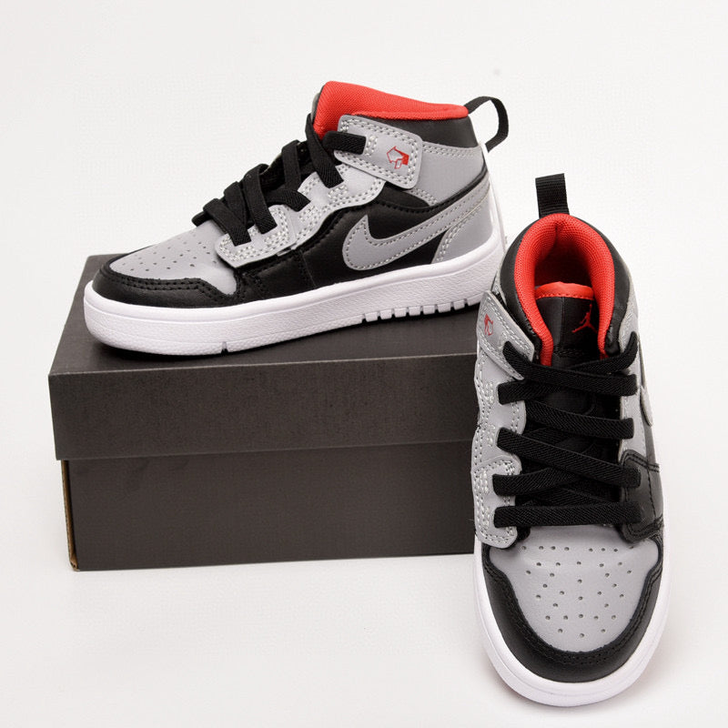 Jordan high top inner Velcro elastic band children's shoes" gray, black"