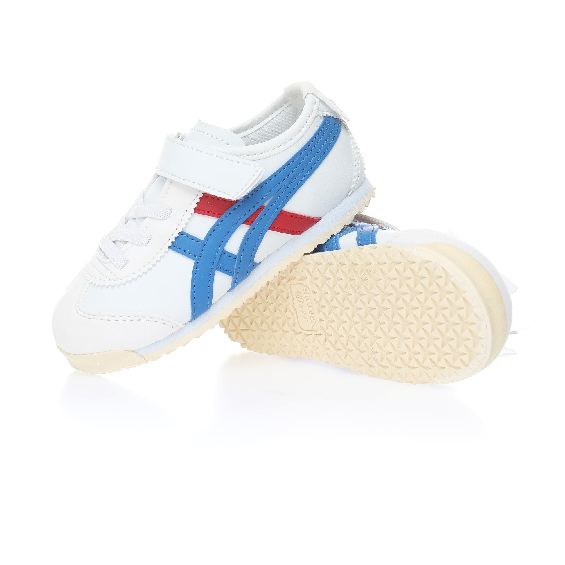 Asics Tiger" white, blue, red"
