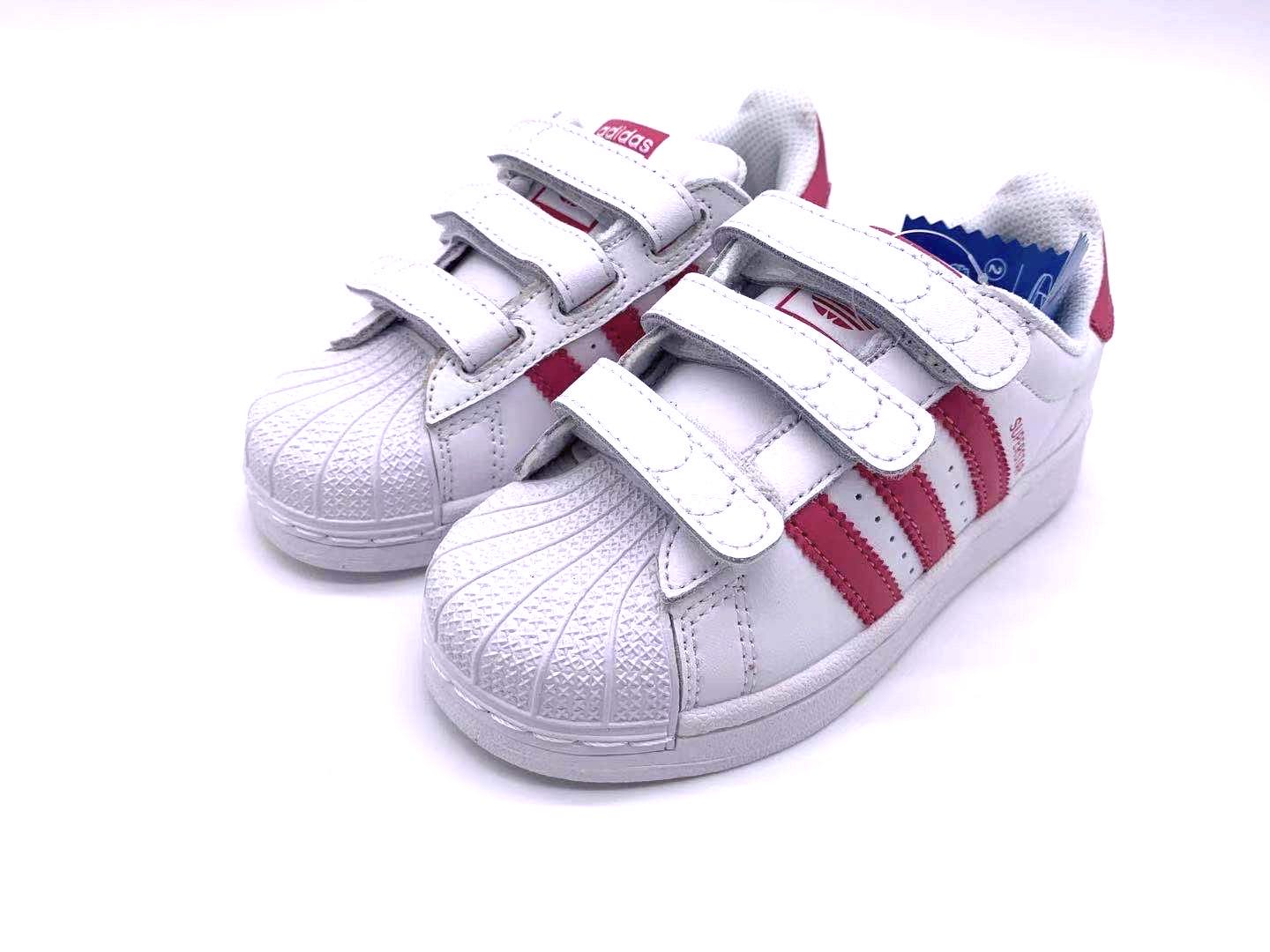Adidas classic shell toe children's shoes" white, pink"