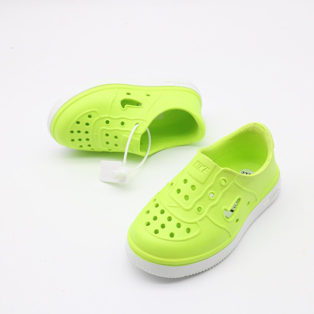 Nike Air Force Hole Shoes Beach Sandals" neon yellow-green"