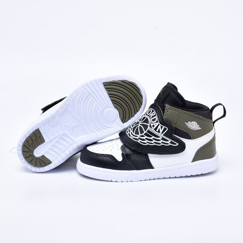 Jordan Wings Kids Shoes" white, black, olive green"