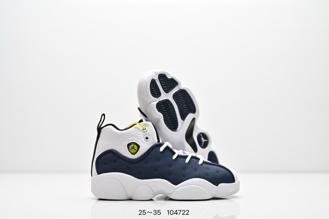 Jordan 13 children's shoes" dark blue, white"