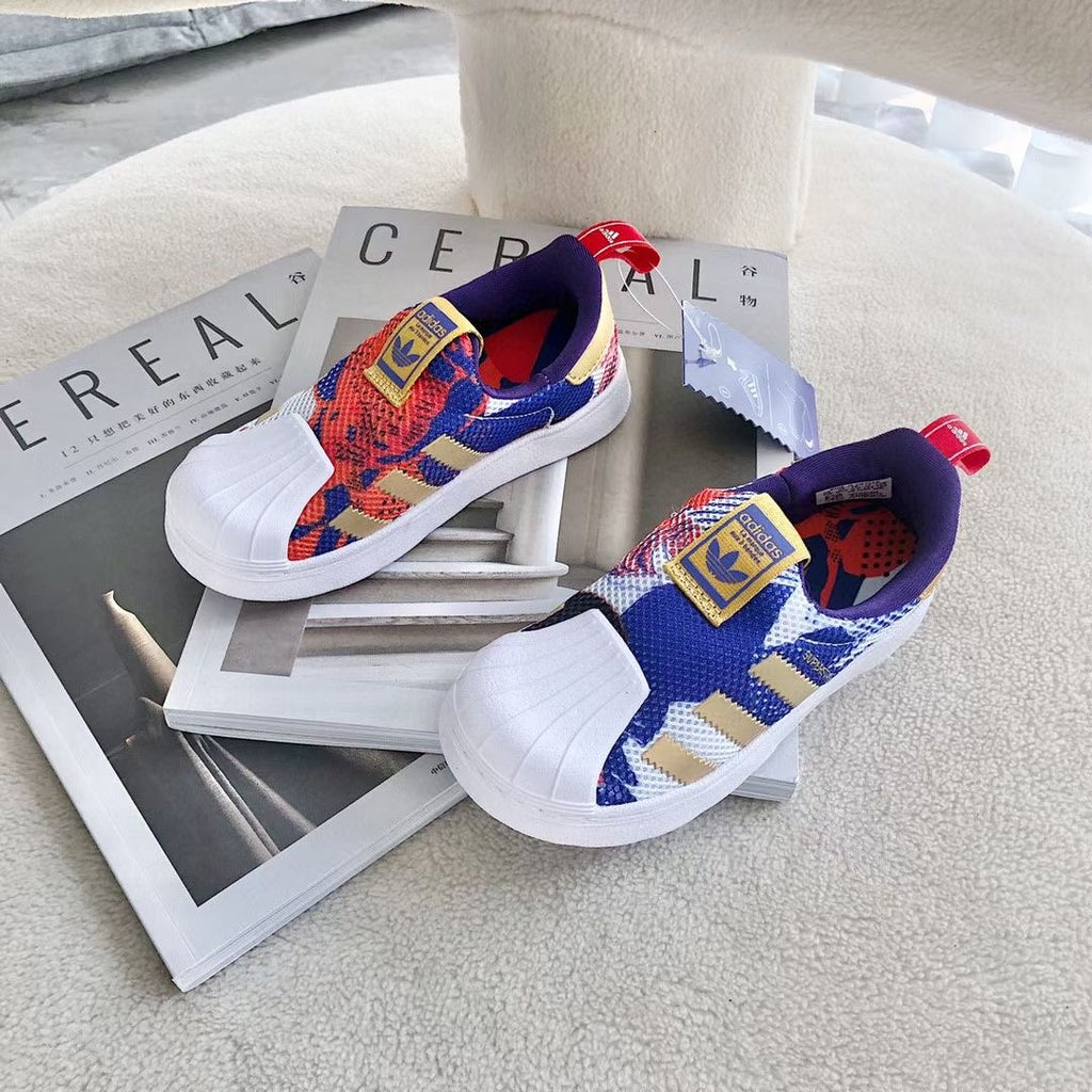 Adidas one-step soft mesh shoes for children" blue"