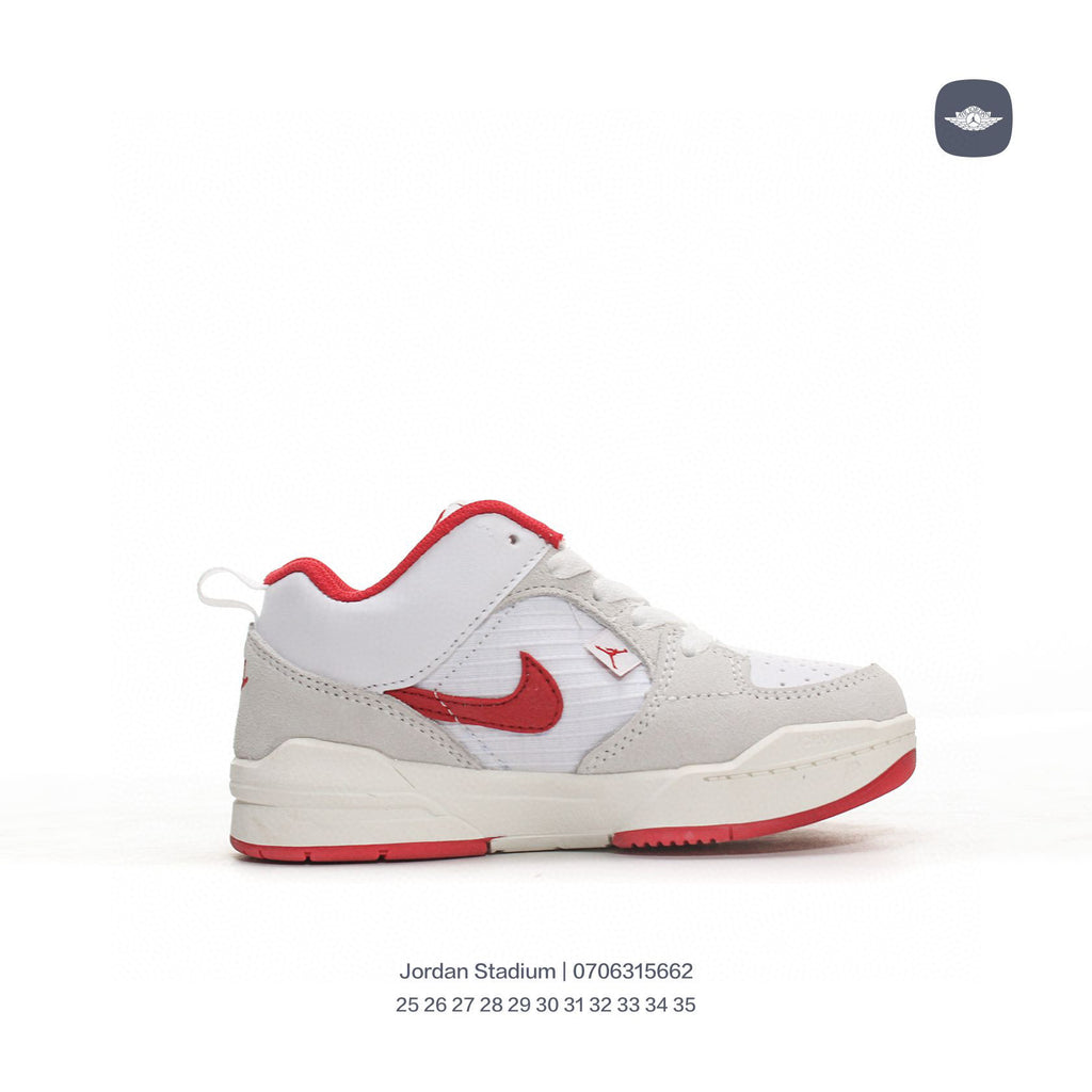 Jordan Stadium sneakers for kid" red, light gray"